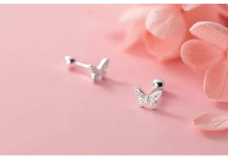925 Sterling Silver Butterfly Earrings