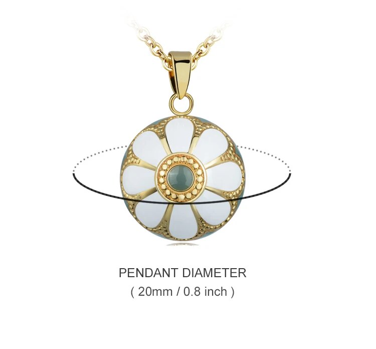 Flower Bell Ball Pendant Harmony Necklace