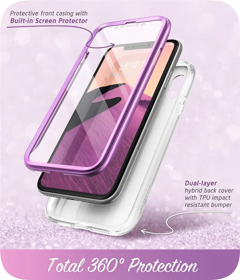 Estuche protector de mármol con brillo de cuerpo completo de 6.1"