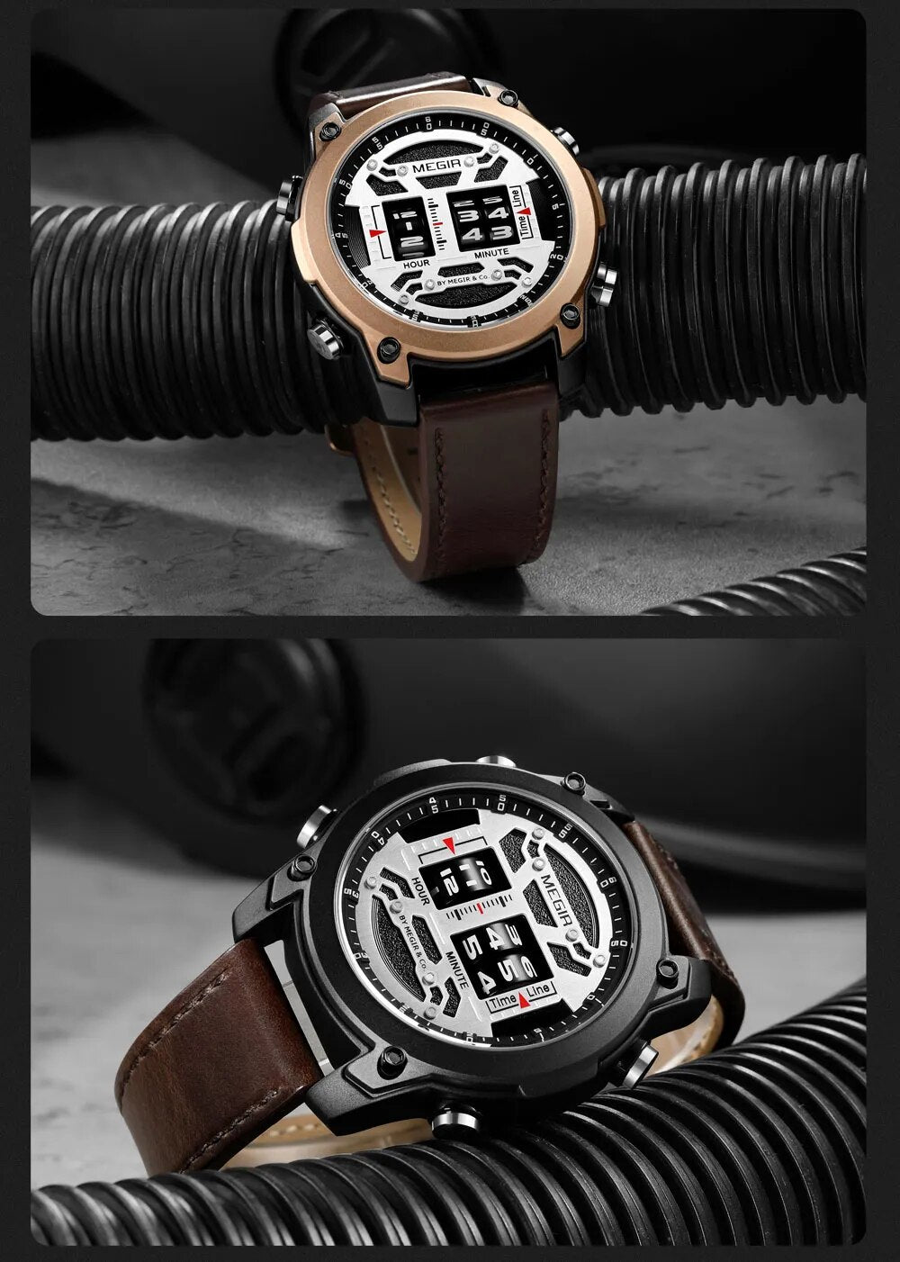 Digital Roller Numbers Quartz Watch