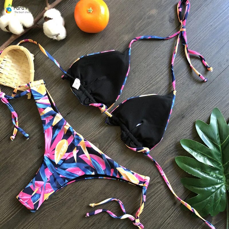 Mini Halter Bathing Brazilian Swimsuit Thong Bikini Set