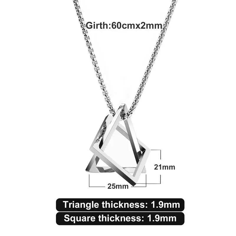 Stainless Steel Geometric Pendant Chain