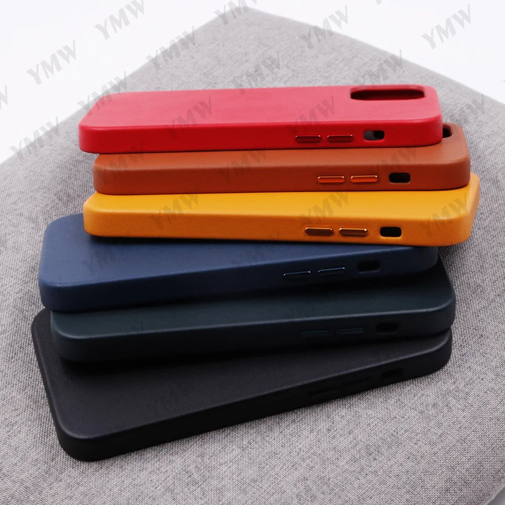 Leather Luxury Business Cow Magnet Phone Cases