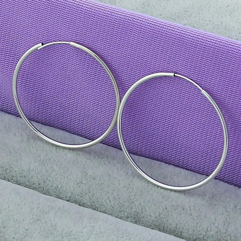 Sterling Silver Circle Round Hoop Earring