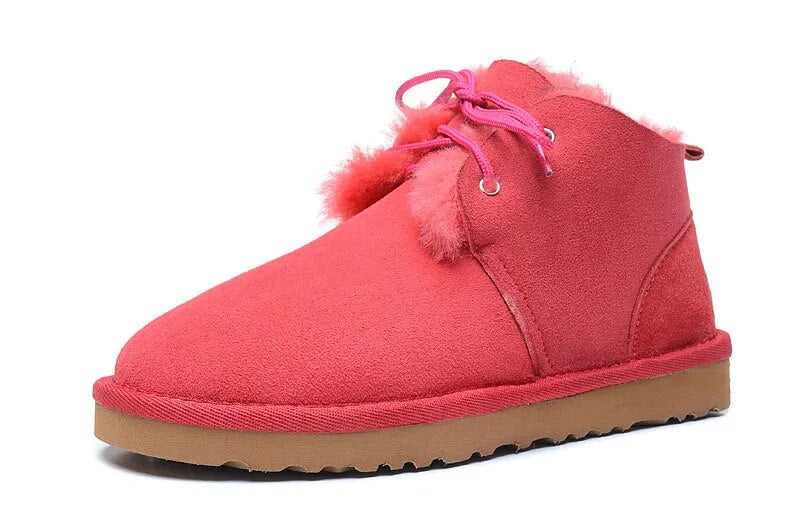 Sheepskin Leather Natural Fur Snow Boots