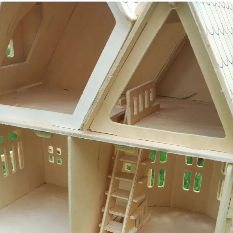 3D-Puzzle-Puppenhaus aus Holz