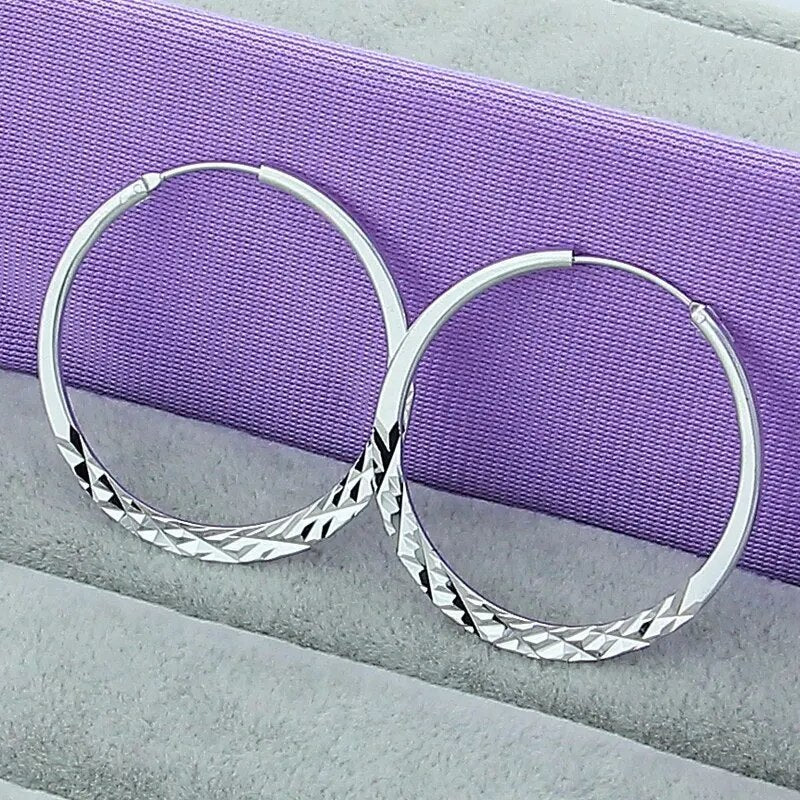 Sterling Silver Circle Round Hoop Earring