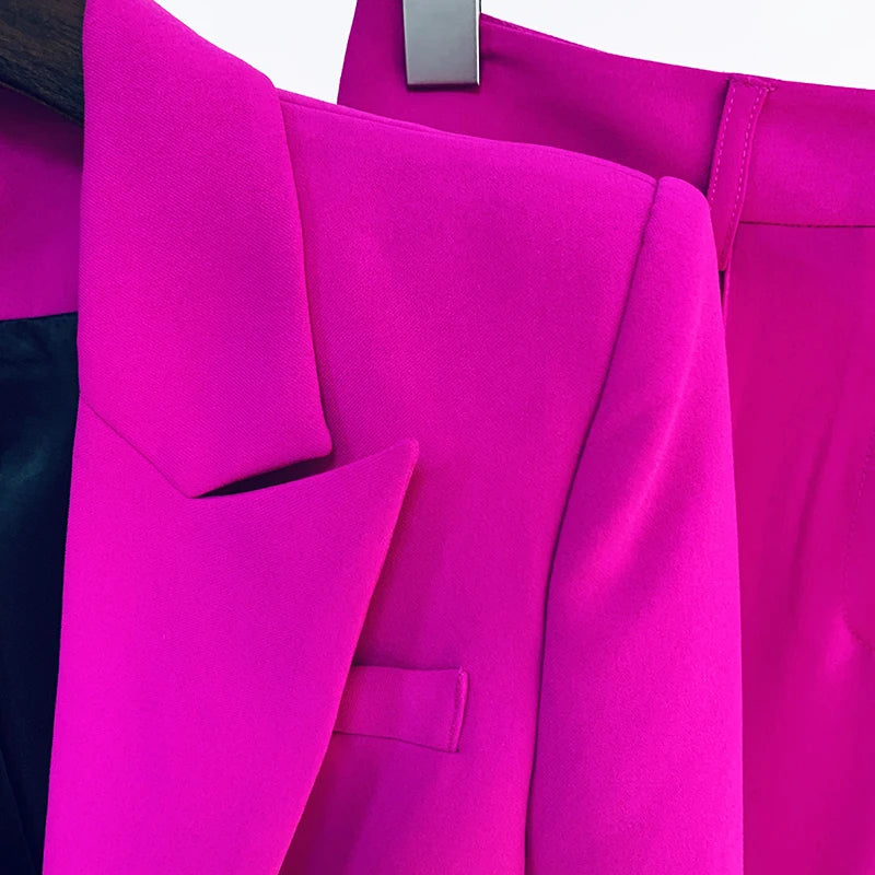 Conjunto de traje de diseñador Blazer con un solo botón