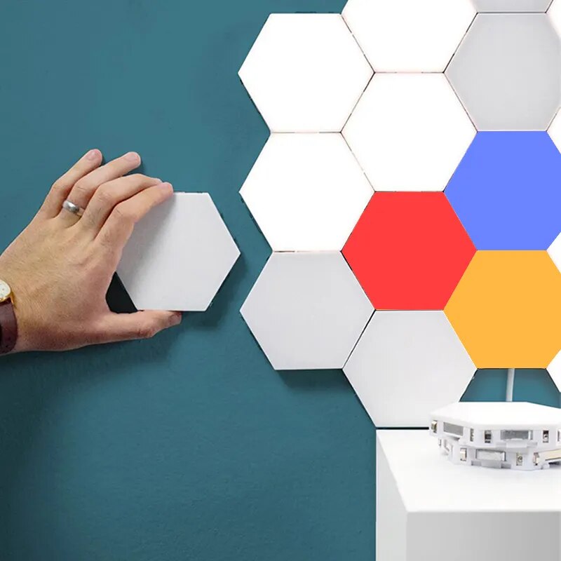 Touch-Controlled Hexagon Quantum Wall Lamp