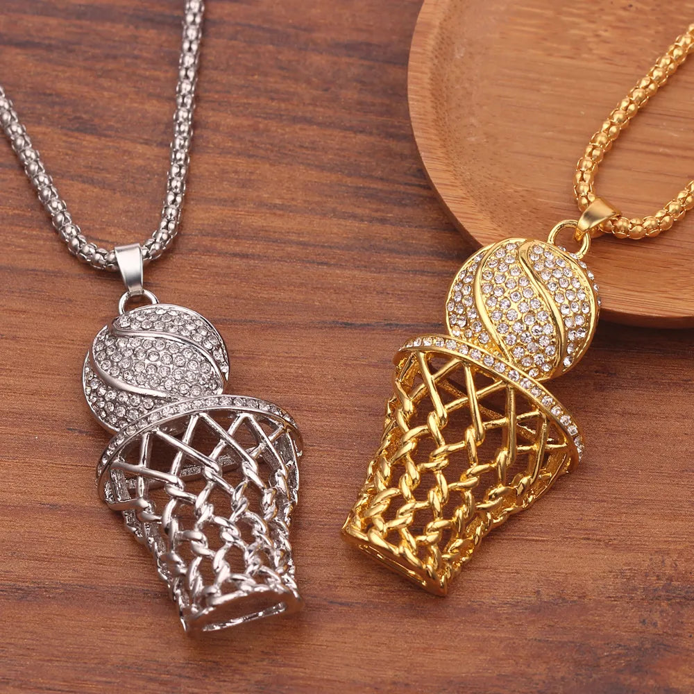 Exaggerated Punk Basketball Pendant Necklaces