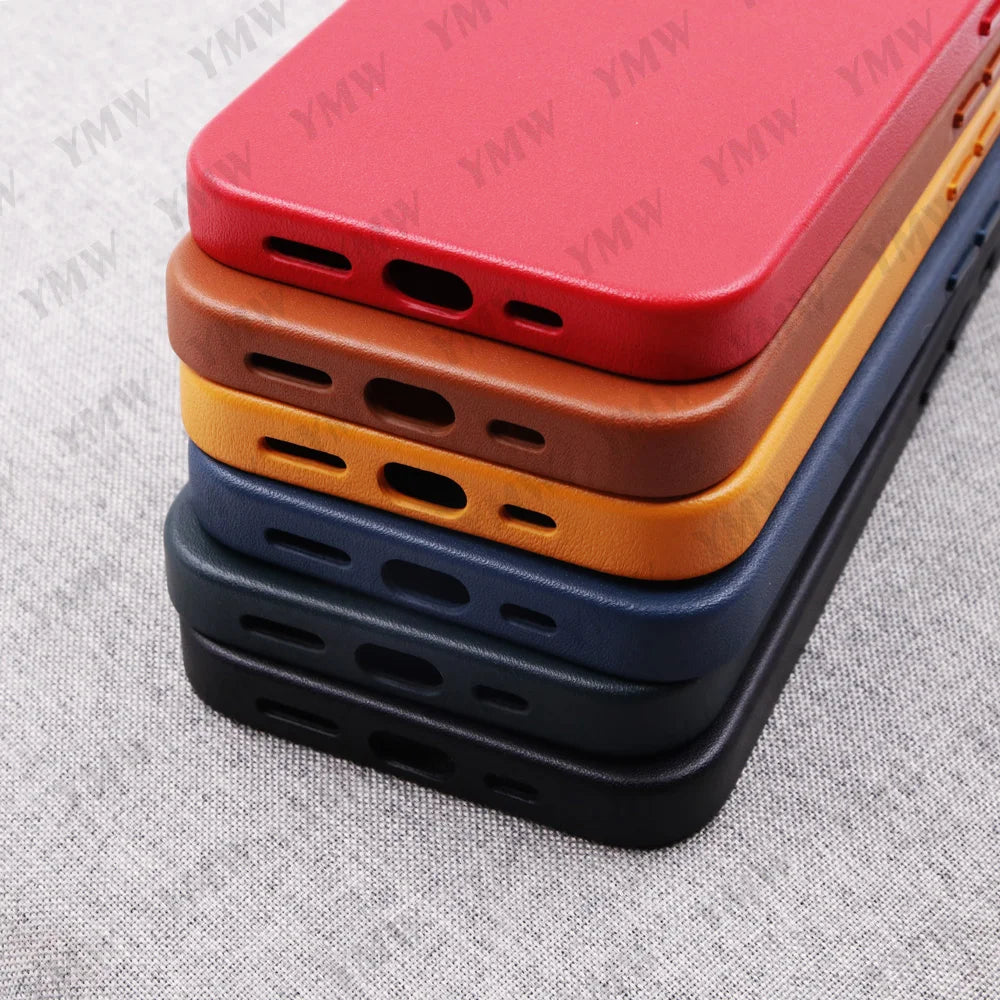 Leather Luxury Business Cow Magnet Phone Cases