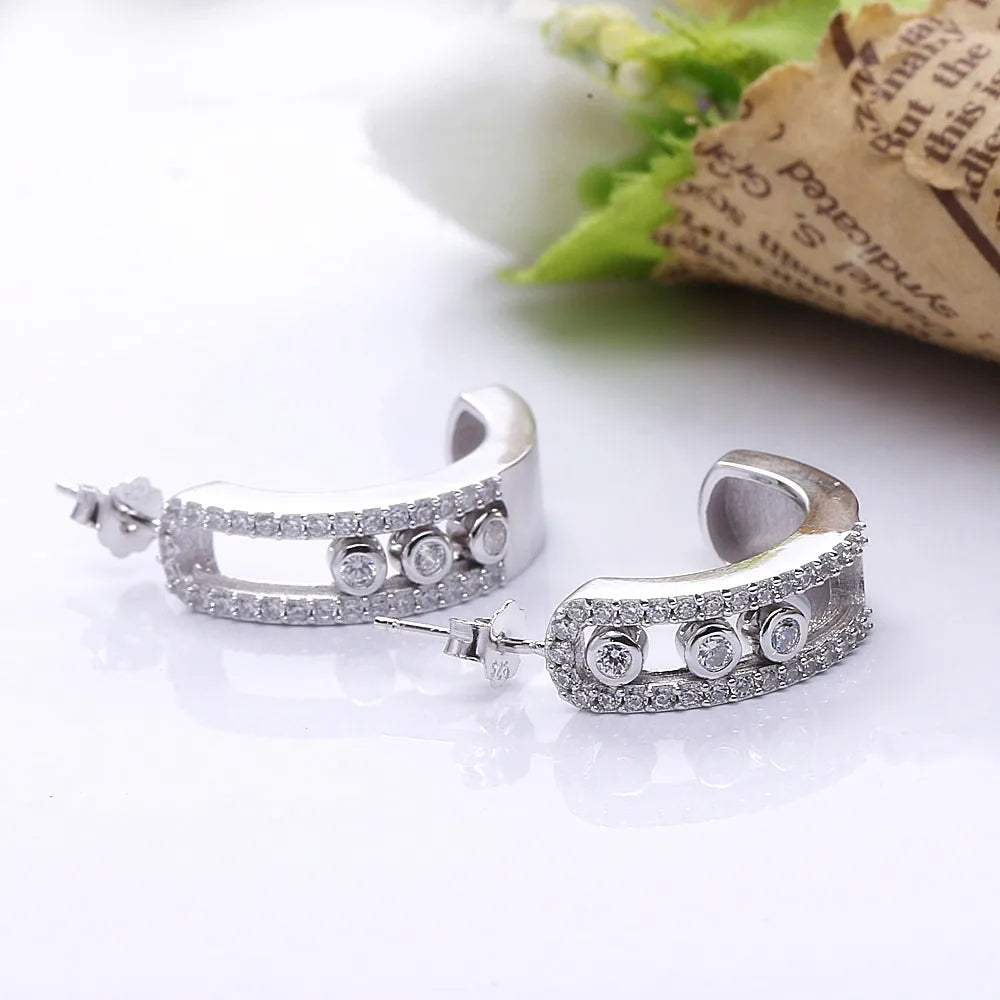 Auténtica joyería de pendientes de plata de ley 925.