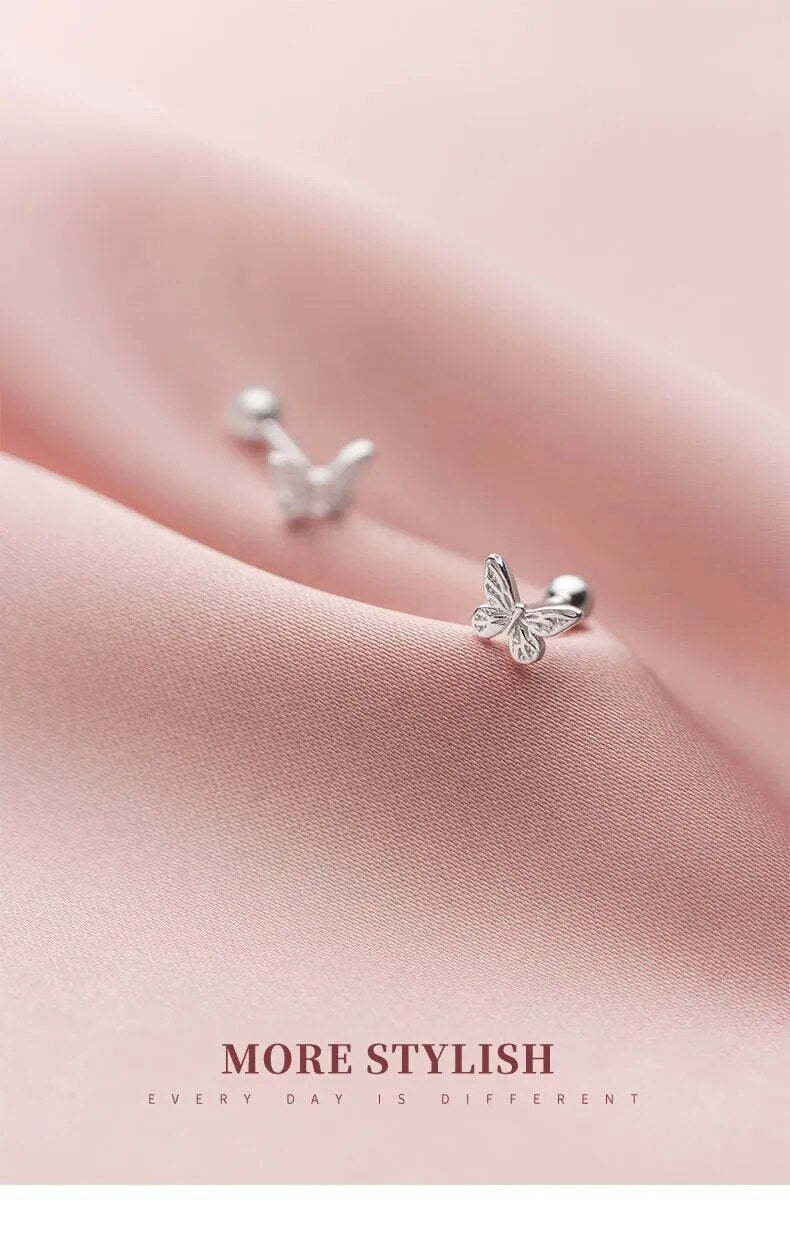 925 Sterling Silver Butterfly Earrings