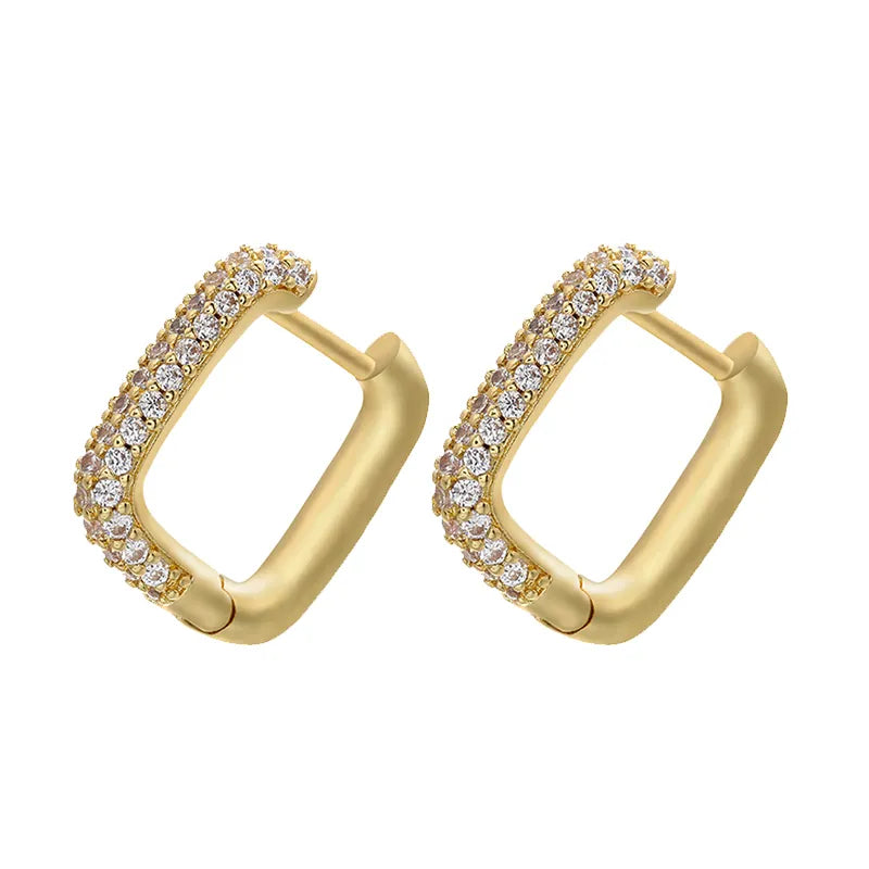 Hoop Crystal Accents Earrings