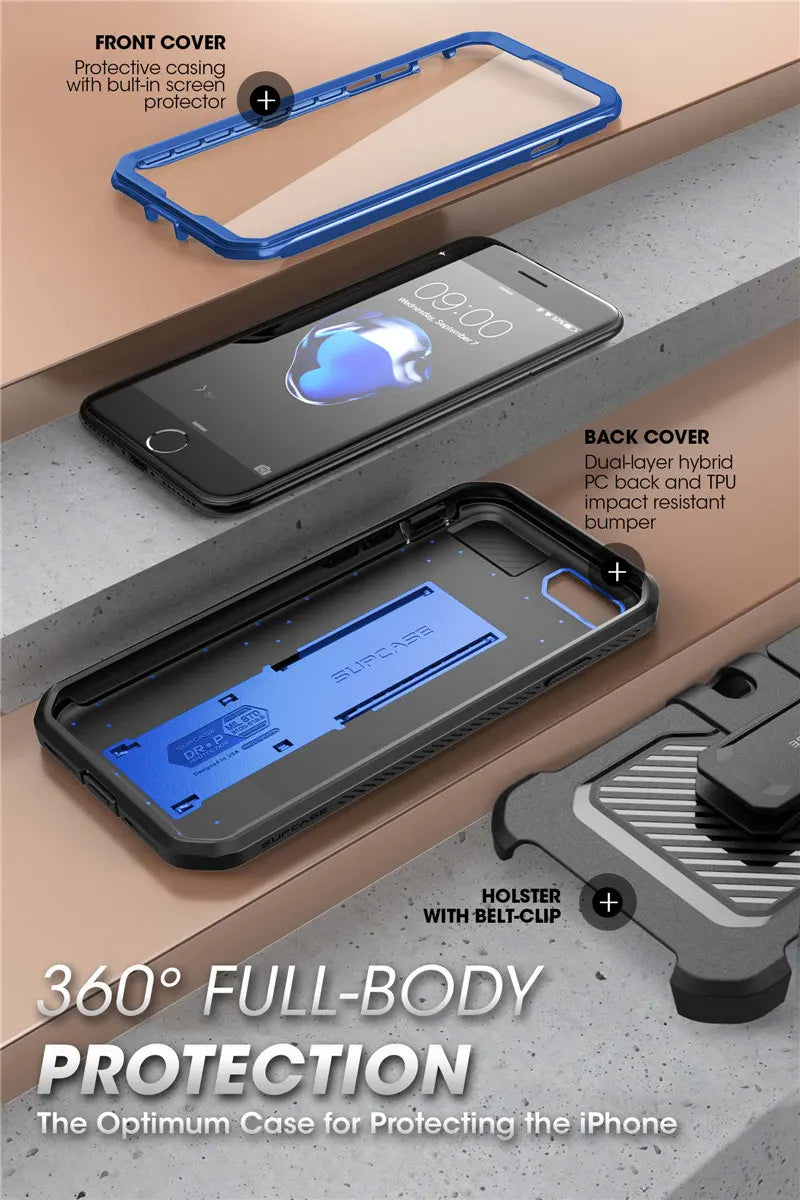 Built-in Screen Protector Holster Cover Case