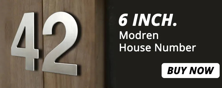 Silver 5-Inch Outdoor Address Numbers with Dash Slash