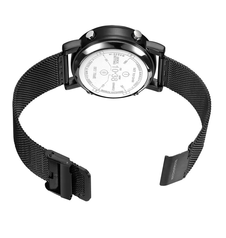 Digital Roller Numbers Quartz Watch