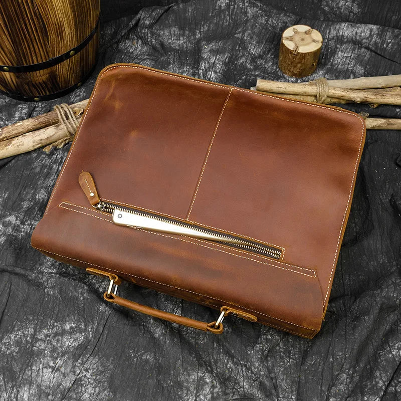 Bolso bandolera de cuero de vaca de negocios