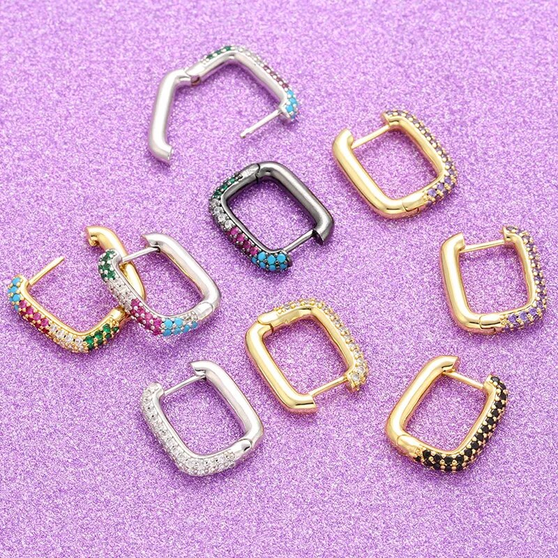 Hoop Crystal Accents Earrings