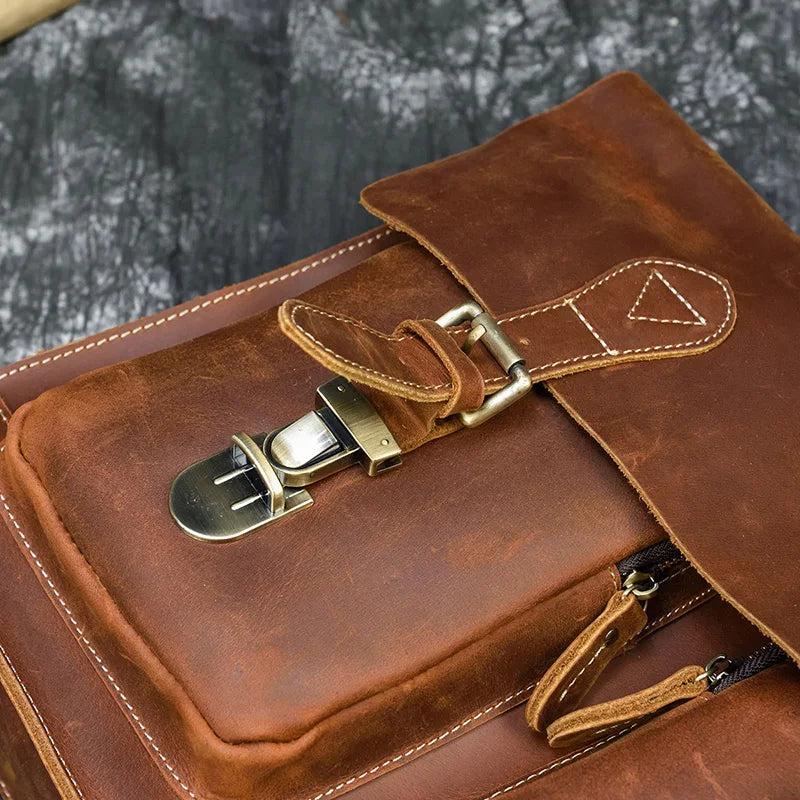 Bolso bandolera de cuero de vaca de negocios