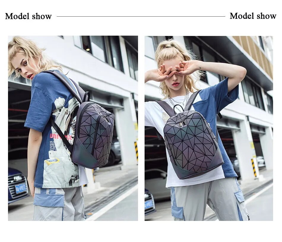 Backpack Geometric Folding Bag