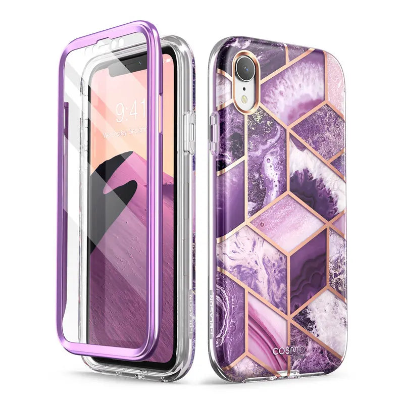 Estuche protector de mármol con brillo de cuerpo completo de 6.1"
