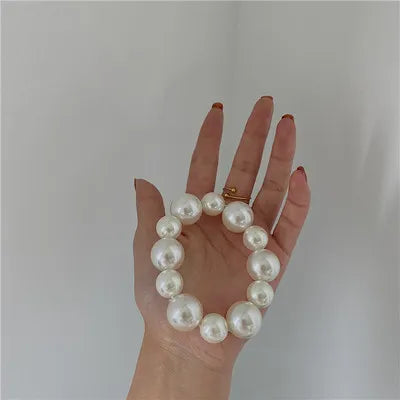 Mujer Lazos Para El Cabello Con Perlas Grandes Banda De Goma De Moda