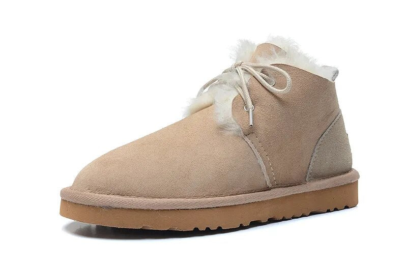 Sheepskin Leather Natural Fur Snow Boots