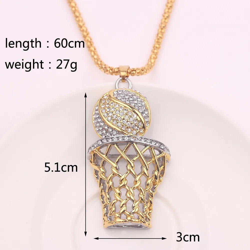 Exaggerated Punk Basketball Pendant Necklaces