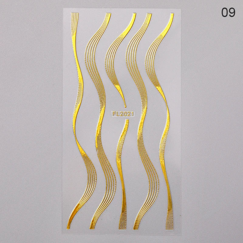 Papers Stripe 3D Nail Sticker