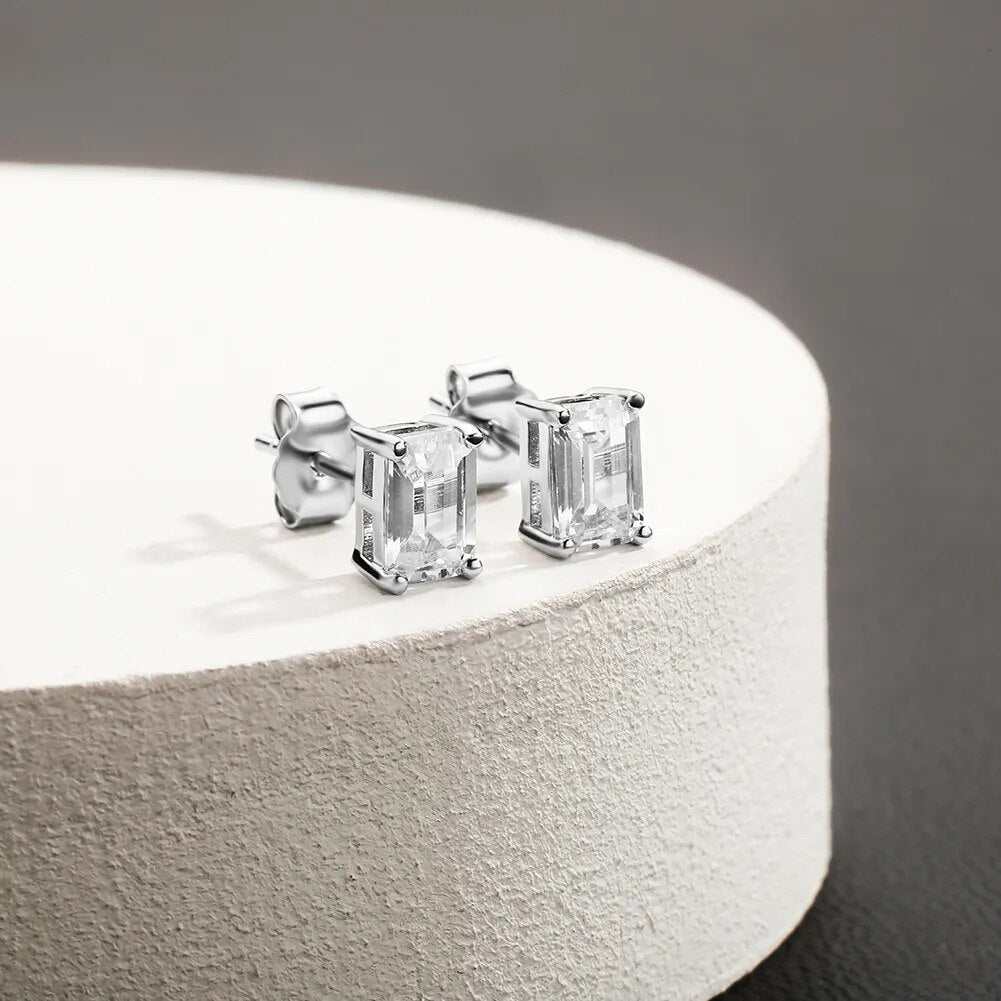 2-4mm Baguette Earrings
