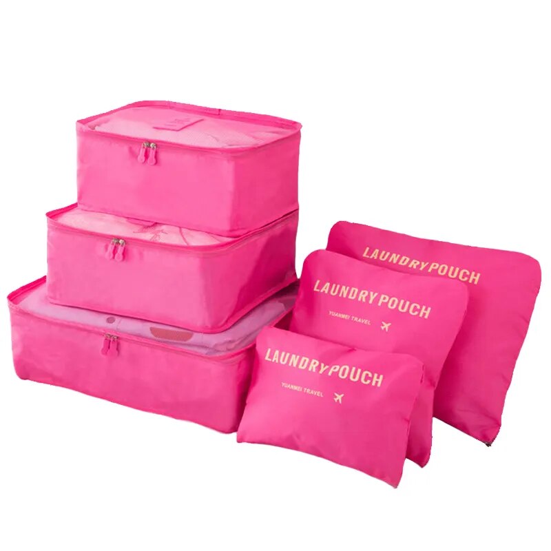 6pcs/Set Travel Organizer Laundry Bag Storage Case