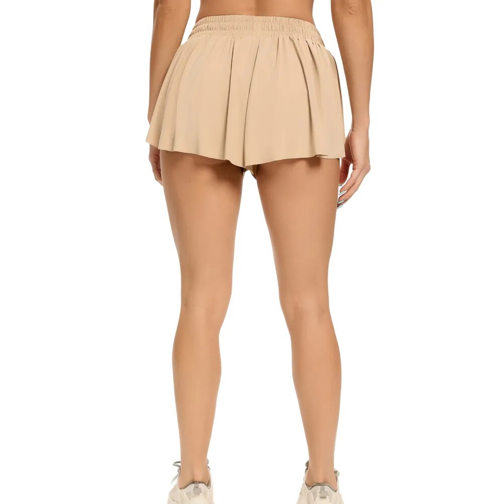 Women's High Waist 2 in 1 Fitness Shorts