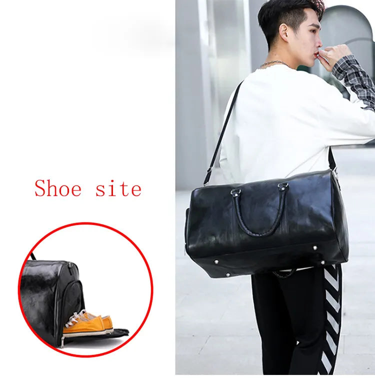 High Capacity Travel Bag Luggage  Suitcase Soft Leather