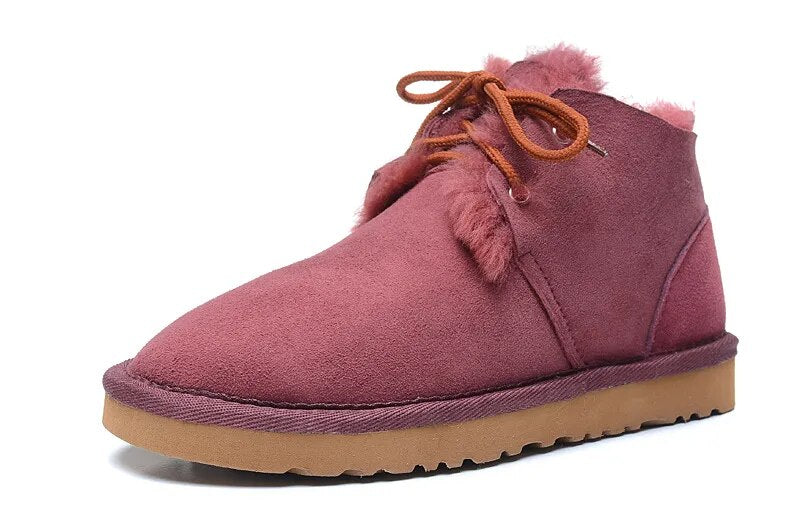 Sheepskin Leather Natural Fur Snow Boots