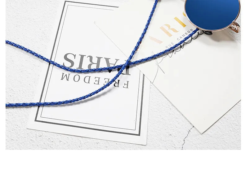 Sunglasses Leather Rope Chain Eyewear Braided