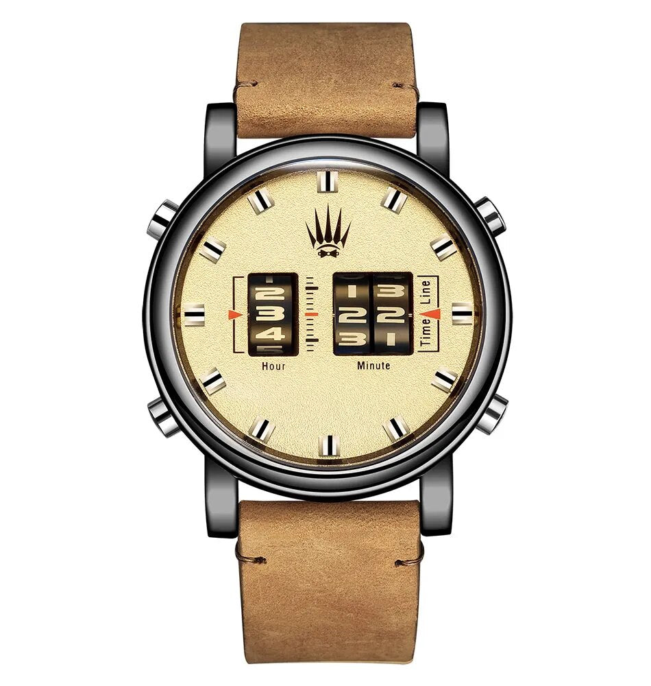 Digital Roller Numbers Quartz Watch