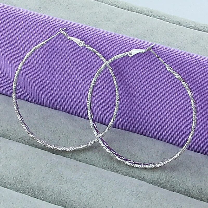 Sterling Silver Circle Round Hoop Earring