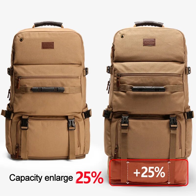 Large Travel Backpack Expandable Canvas Luggage Bag