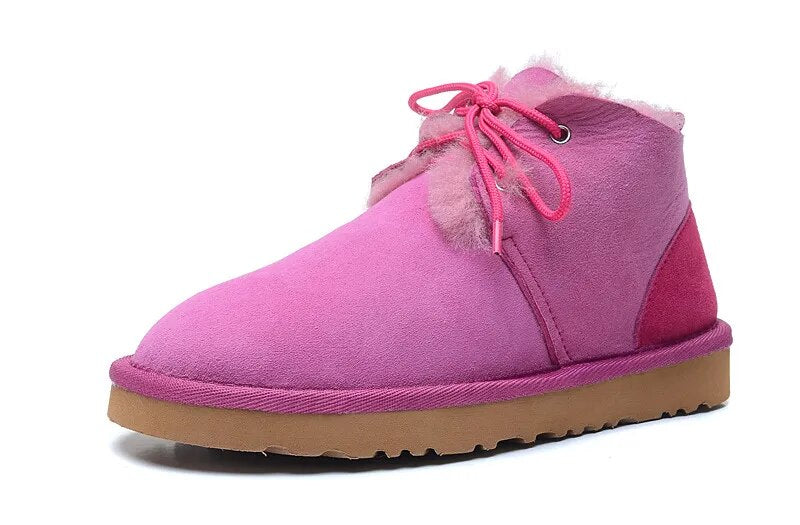 Sheepskin Leather Natural Fur Snow Boots