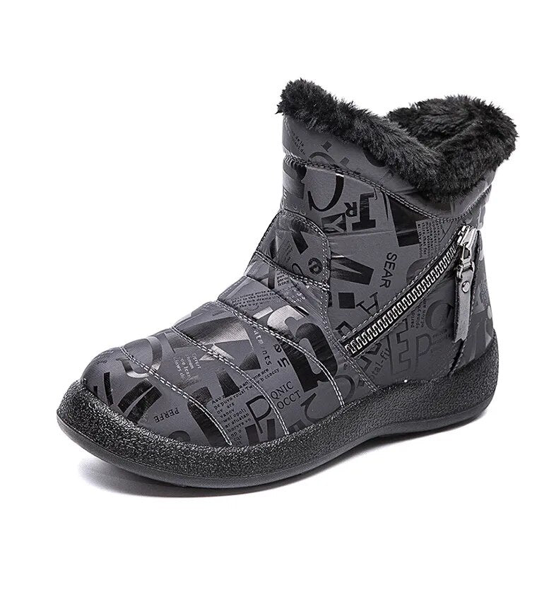 Stylish Waterproof Snow Boots for Women with Low Heels