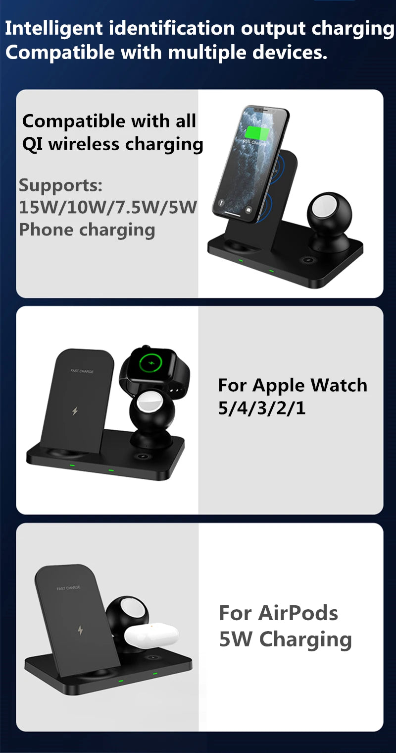 Drahtloser Ladeständer 3 in 1 Schnellladung für Apple
