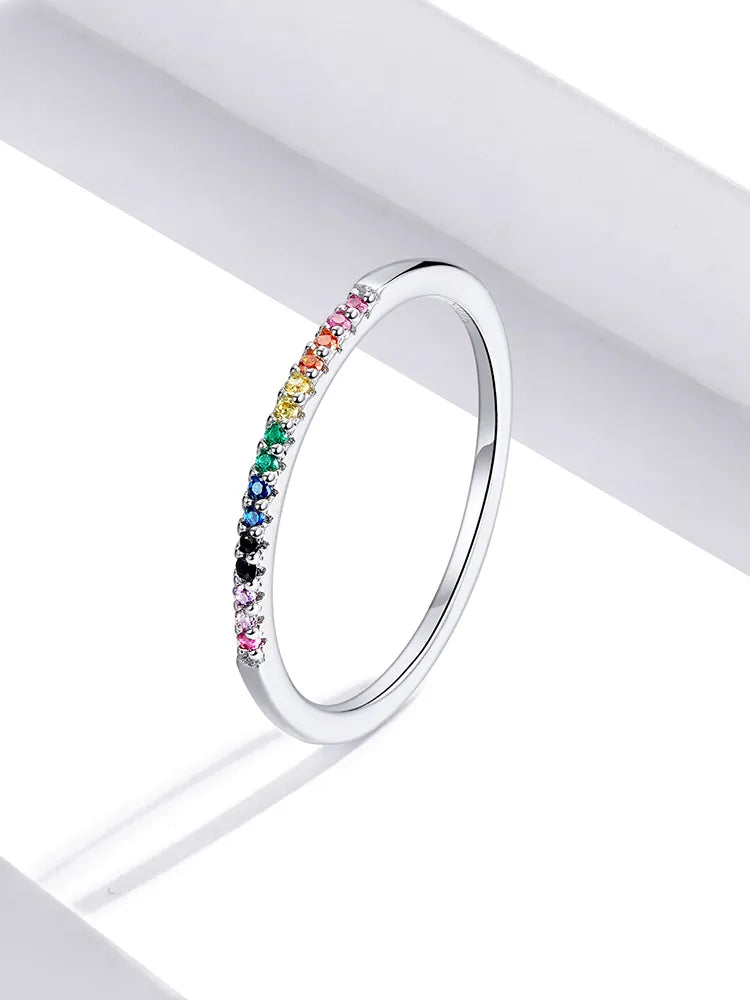 Sterling CZ Simulated Diamond Stackable Ring