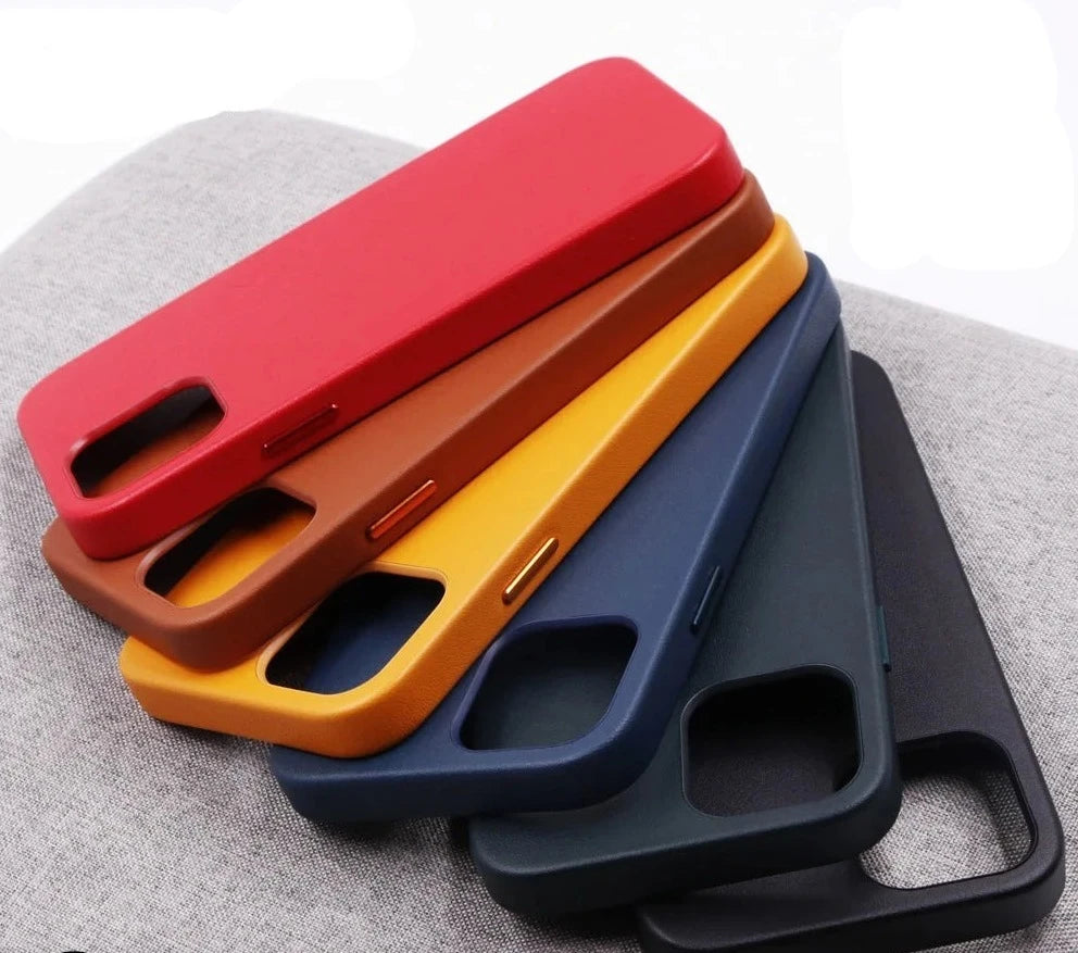Leather Luxury Business Cow Magnet Phone Cases
