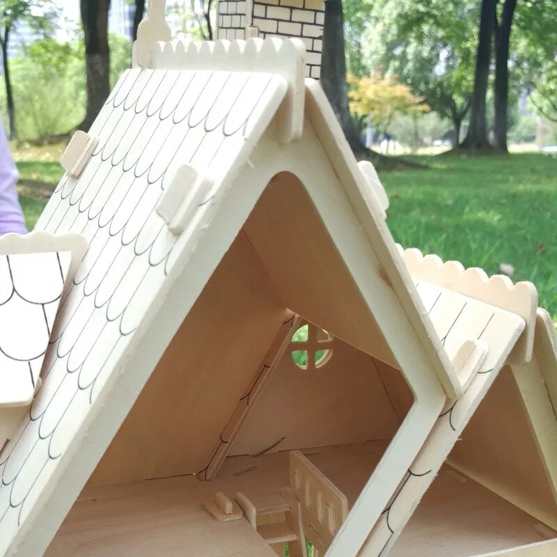 3D-Puzzle-Puppenhaus aus Holz