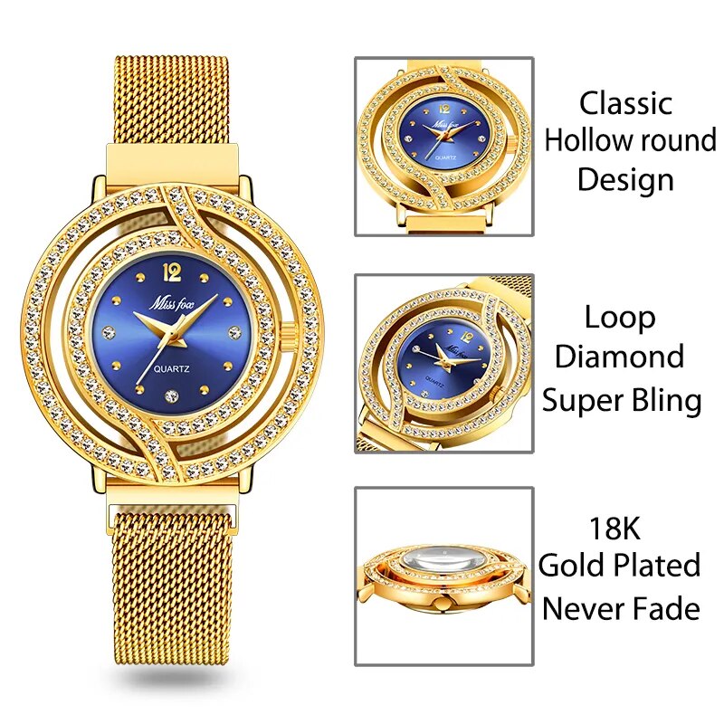 Luxury Brand Waterproof Diamond Watches
