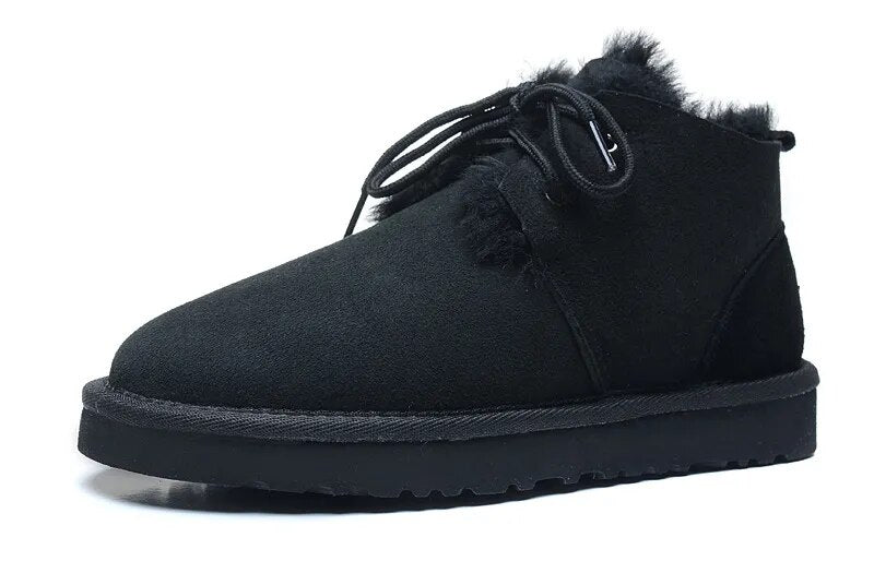 Sheepskin Leather Natural Fur Snow Boots