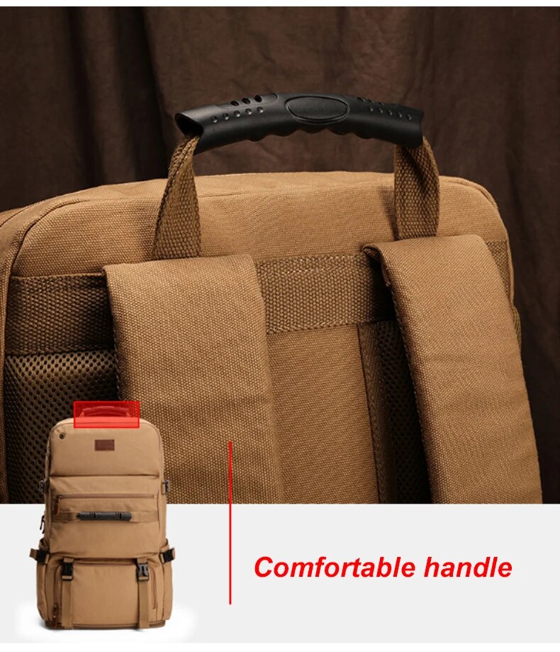 Large Travel Backpack Expandable Canvas Luggage Bag