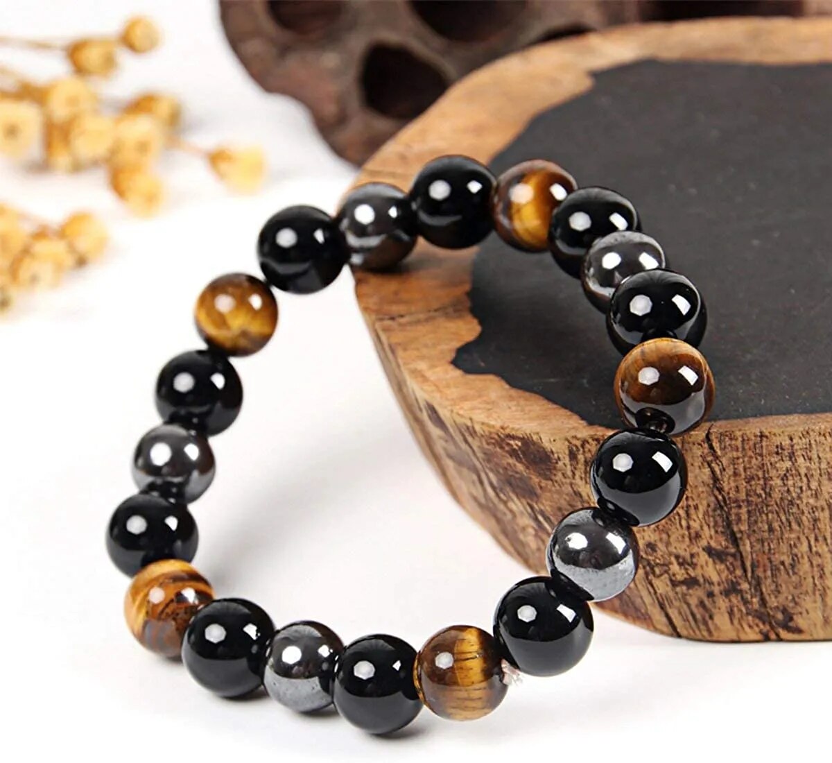 Joyería de pulsera de cuentas de ojo de tigre