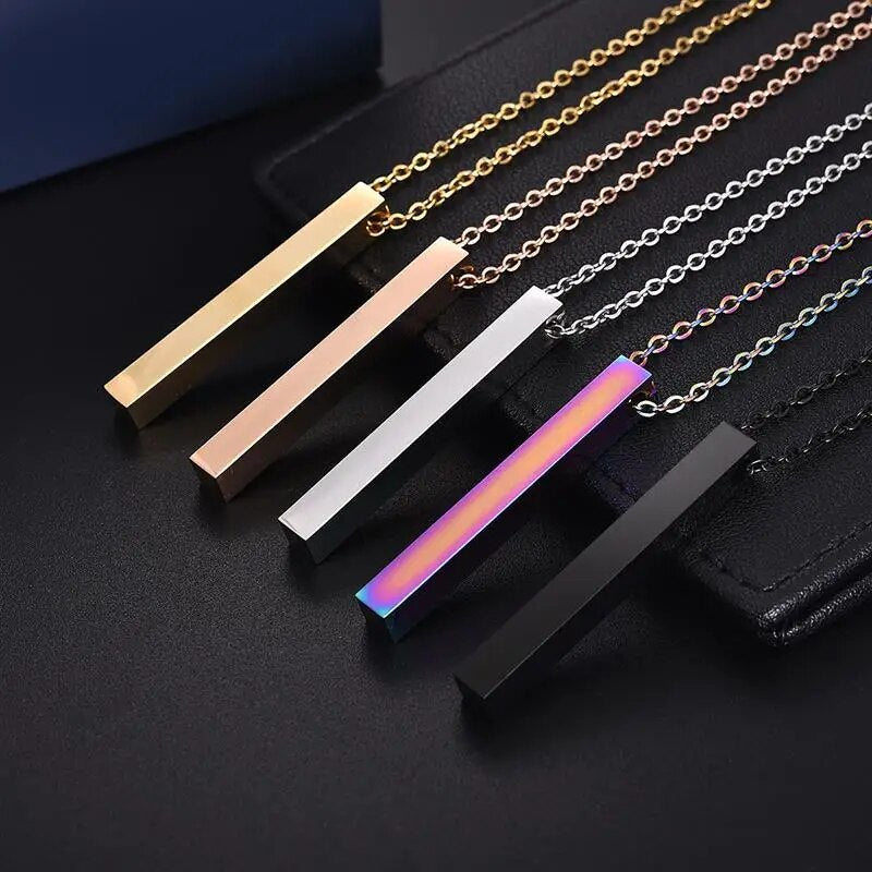 Stainless Steel Geometric Pendant Chain
